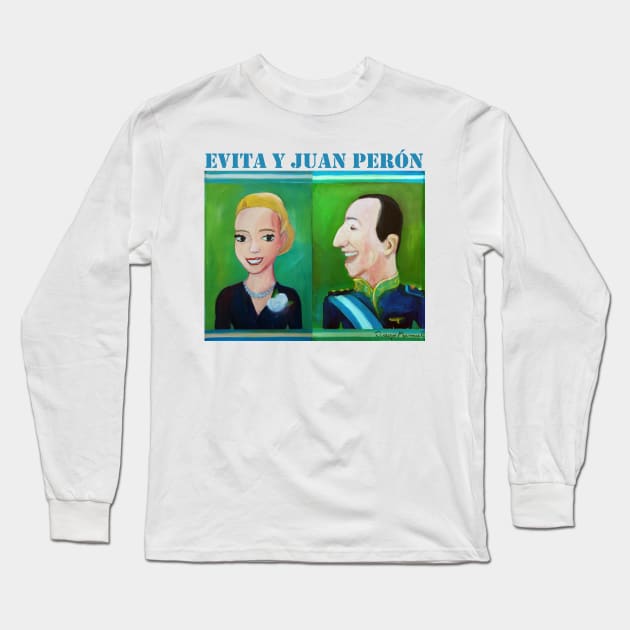 Evita y Juan Perón por Diego Manuel Long Sleeve T-Shirt by diegomanuel